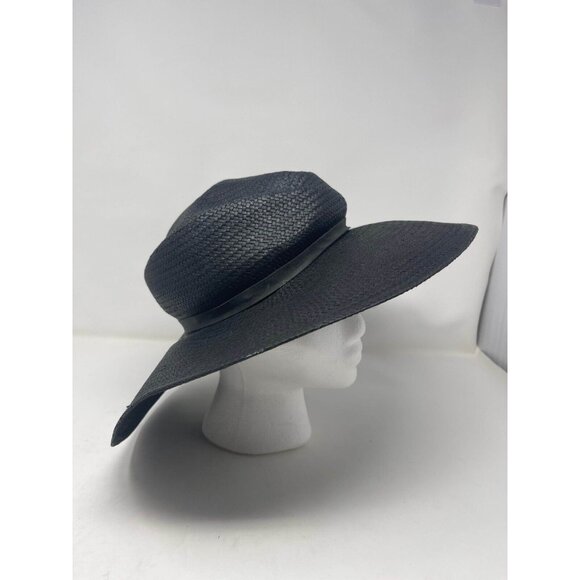 Janessa Leone Straw  Sun Hat Women  Black Size Medium Wide Brim main image 4